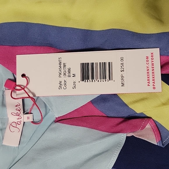 Parker asymmetrical striped top size medium NWT $258 - Picture 8 of 9